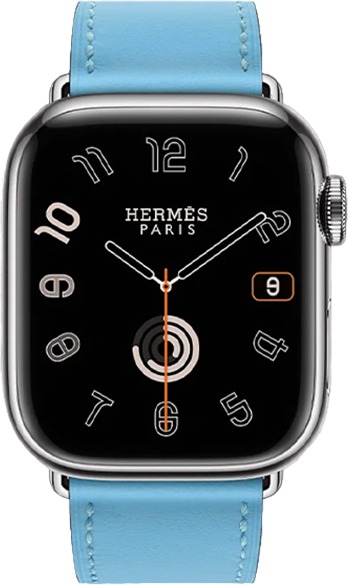 Смарт-часы Apple Watch Hermes Series 9 Céleste, 41 мм, Голубой, Swift Leather Single Tour детальное изображение - 2