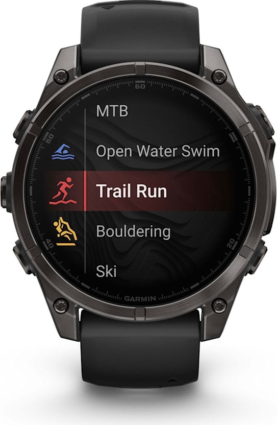 Смарт-часы Garmin Fenix 8 AMOLED Sapphire DLC, 47 мм, угольно-черный, пепельно-черный силиконовый ремешок детальное изображение - 7