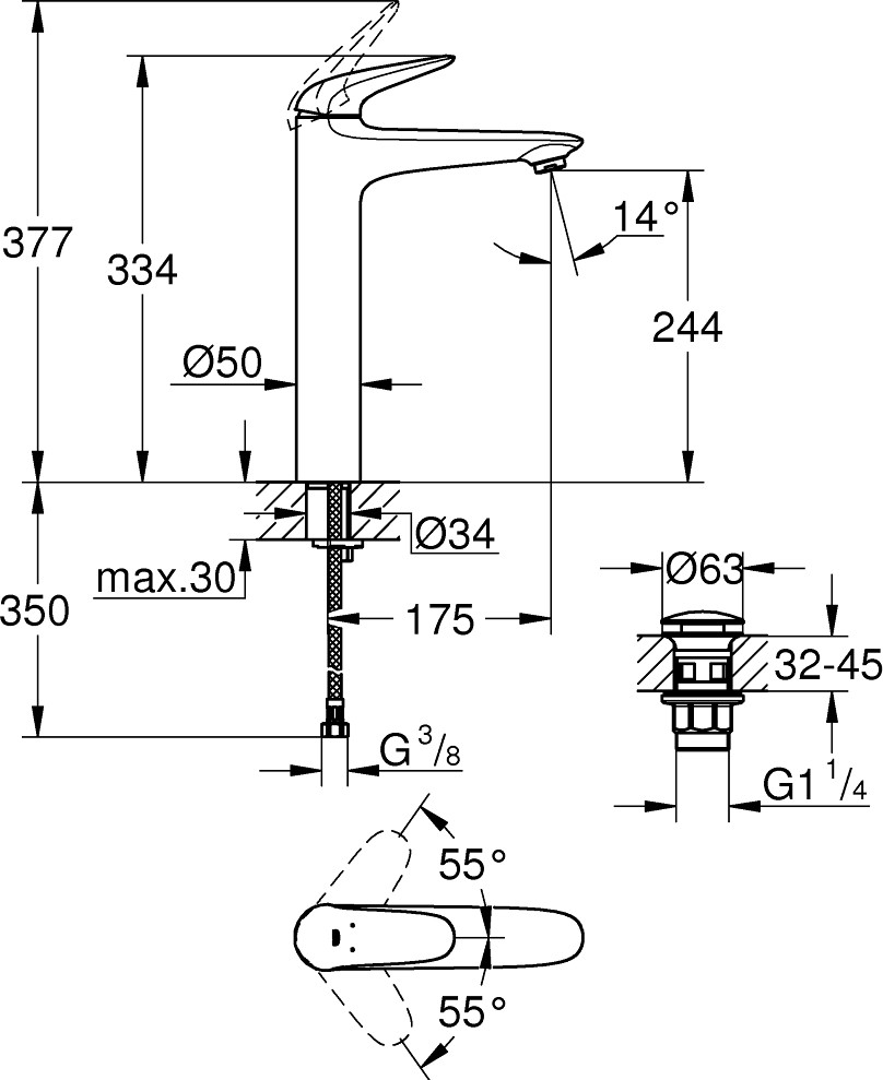 Смеситель Grohe Wave 23585001 детальное изображение - 4