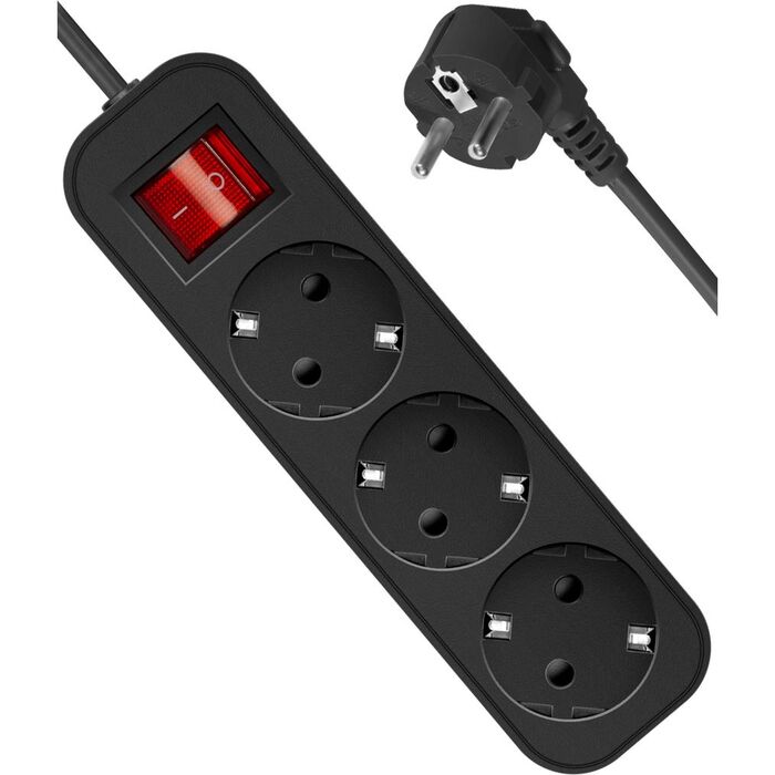 Сетевой удлинитель Defender G318, 1.8 м, Черный №1