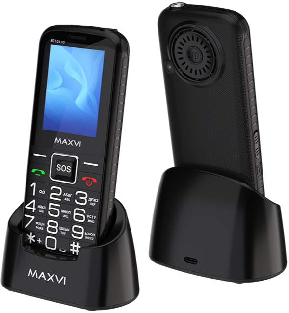 Мобильный телефон MAXVI B21ds up, 32 Мб, Черный, Dual mini-SIM детальное изображение - 1