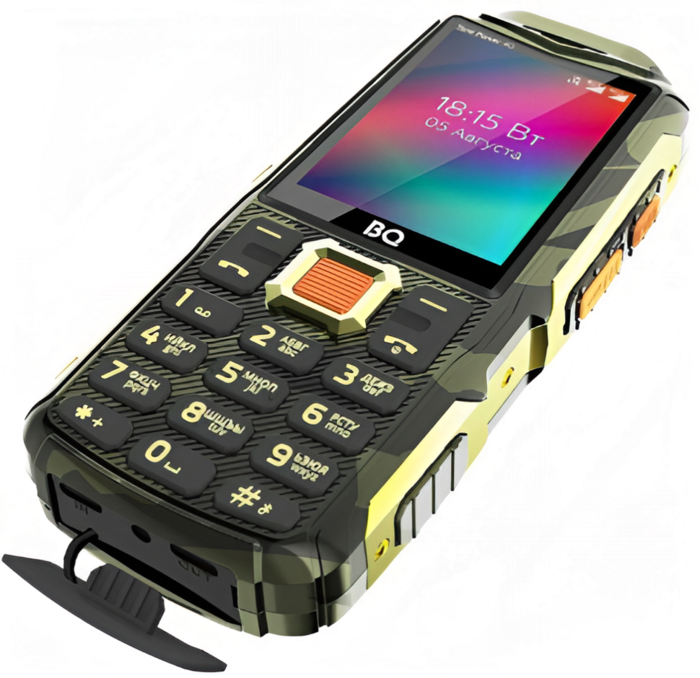 Мобильный телефон BQ 2410L Tank Power 4G, 256 Мб, Камуфляжный/Золотой, Dual mini-SIM №5