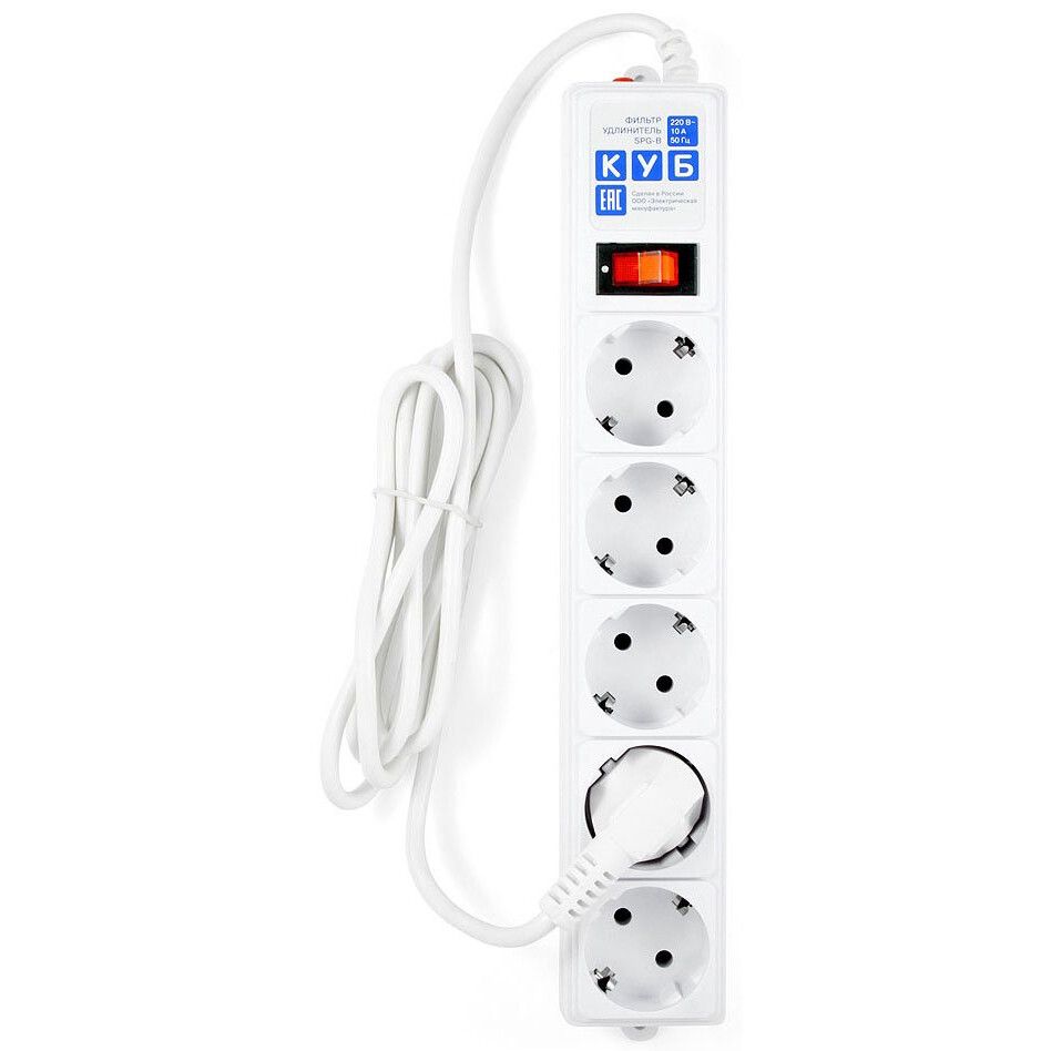 Сетевой фильтр Power Cube SPG-B-15, 5 м, Белый детальное изображение - 1