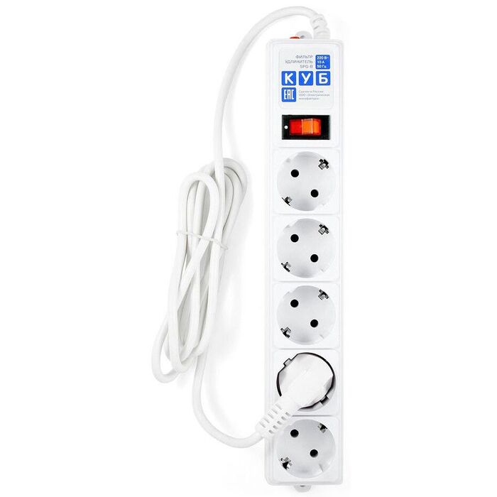 Сетевой фильтр Power Cube SPG-B-15, 5 м, Белый №1