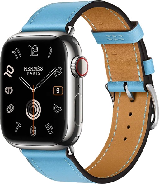 Смарт-часы Apple Watch Hermes Series 9 Céleste, 41 мм, Голубой, Swift Leather Single Tour детальное изображение - 1