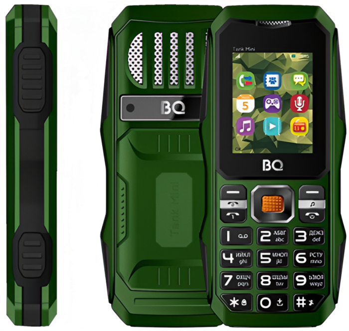 Мобильный телефон BQ 1842 Tank Mini, 32 Мб, Зеленый, Dual mini-SIM №2