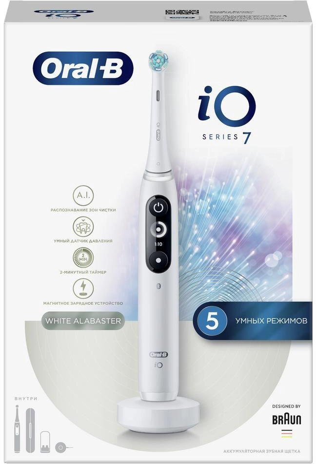Электрическая зубная щетка Oral-B iO Series 7n, Белый алебастр детальное изображение - 8
