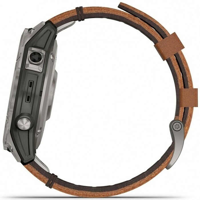 Смарт-часы Garmin Fenix 7 Pro Sapphire Solar, 47 мм, Коричневый кожаный ремешок №3