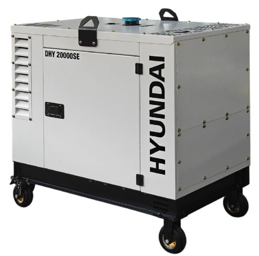 Генератор дизельный с воздушным охлаждением HYUNDAI DHY 20000SE, в кожухе, 14 кВт, Белый детальное изображение - 4