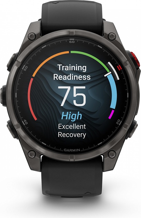 Смарт-часы Garmin fenix 8 Pro AMOLED DLC, 47 мм, угольно-серый, черный силиконовый ремешок детальное изображение - 5