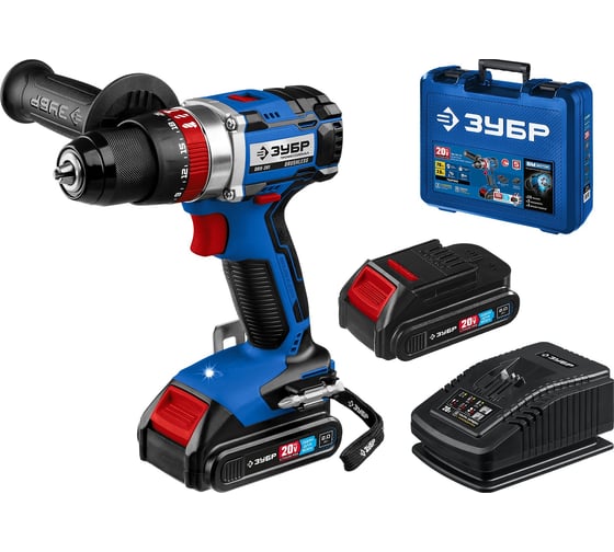 Бесщеточная ударная дрель-шуруповерт ЗУБР Профессионал, в кейсе DBS-201-22, 20 В, 70 Нм, 2 А·ч детальное изображение - 1