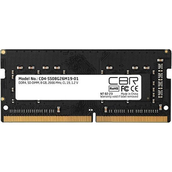 Оперативная память CBR SO-DIMM DDR4 2666MHz, CD4-SS08G26M19-01, 8 Гб детальное изображение - 1