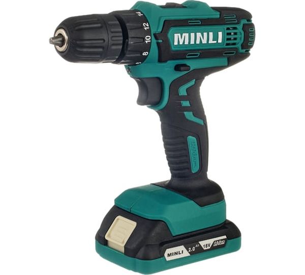 Аккумуляторная дрель-шуруповерт MINLI DC103.2-2.0A, 18 В, 25 Нм, 2 А·ч  детальное изображение - 1
