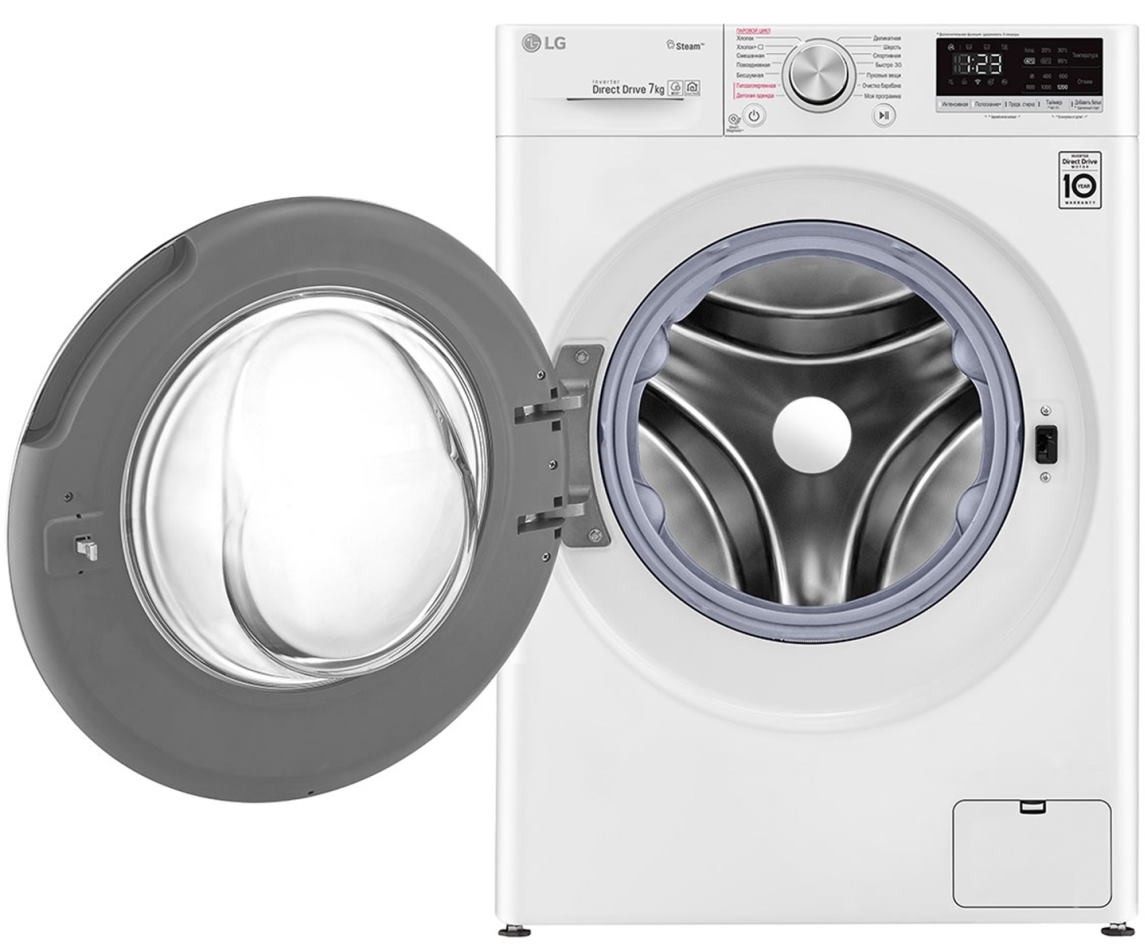 Стиральная машина LG AI DD F2V5HS0W, Белый детальное изображение - 2