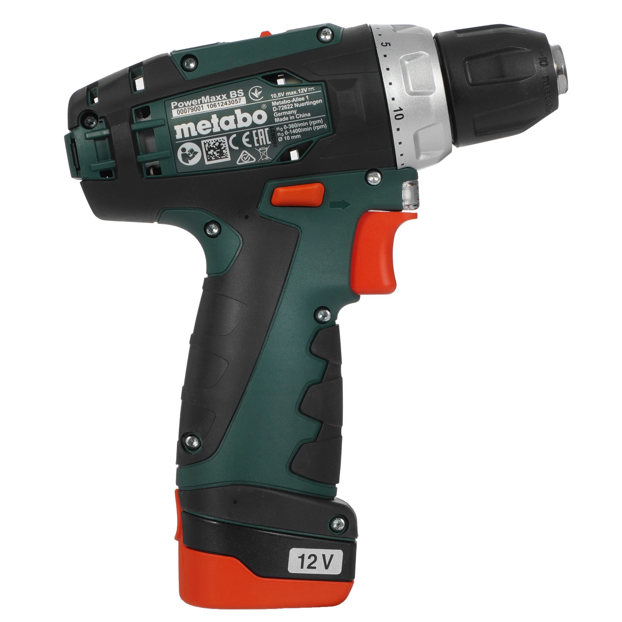 Аккумуляторная дрель-шуруповерт Metabo PowerMaxx BS Basic 600080500, 12 В, 34 Нм, 2 А·ч  детальное изображение - 2