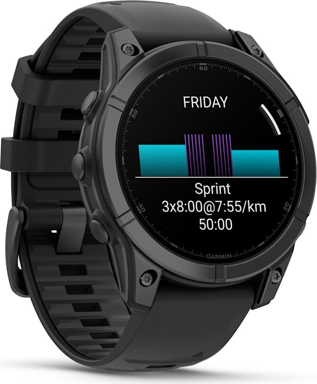 Смарт-часы Garmin fenix E AMOLED 47 мм, серый безель, черный силиконовый ремешок детальное изображение - 5