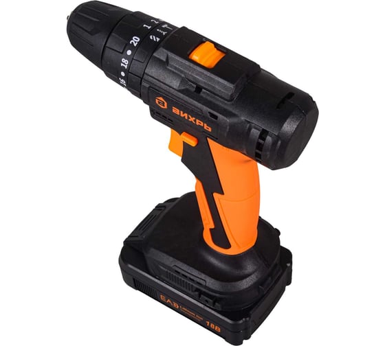 Аккумуляторная дрель-шуруповерт Вихрь ДА-18Л-2КУ/Б 72/14/23, 18 В, 45 Нм, 2 А·ч детальное изображение - 2