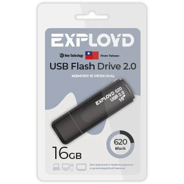 USB Flash накопитель Exployd 620 16 ГБ, черный детальное изображение - 1