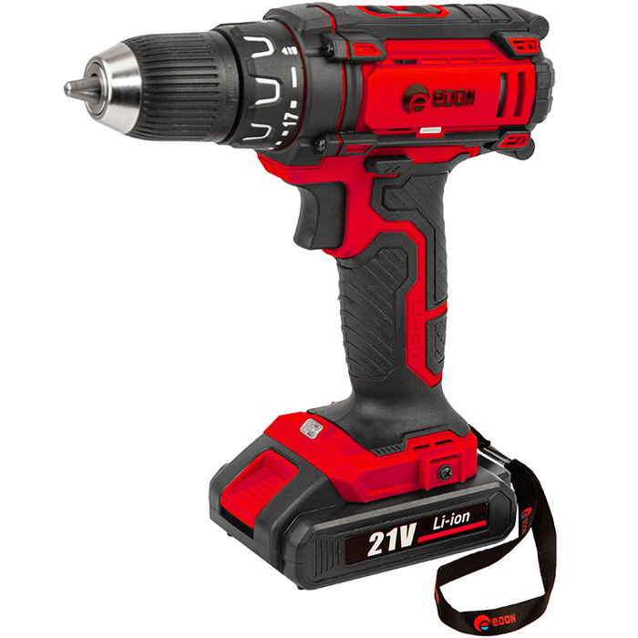 Аккумуляторная дрель-шуруповерт Edon AD-21A, 21 В, 30 Нм, 2 А·ч, 16043 №1