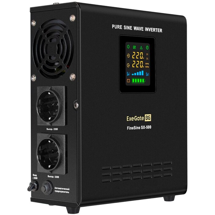 ИБП ExeGate FineSine SX-500.LCD.AVR.2SH + DT 1240 (40Ач) + батарея №1