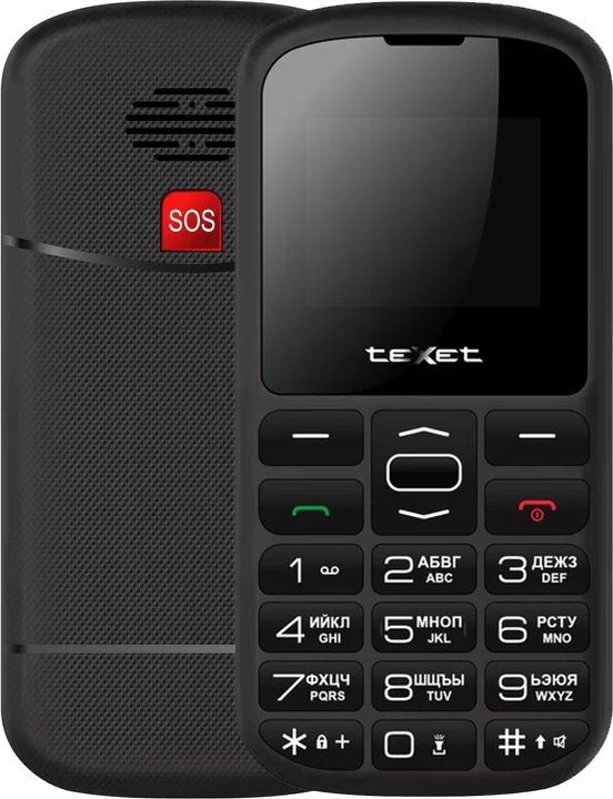 Кнопочный телефон Texet TM-B316, черный детальное изображение - 1