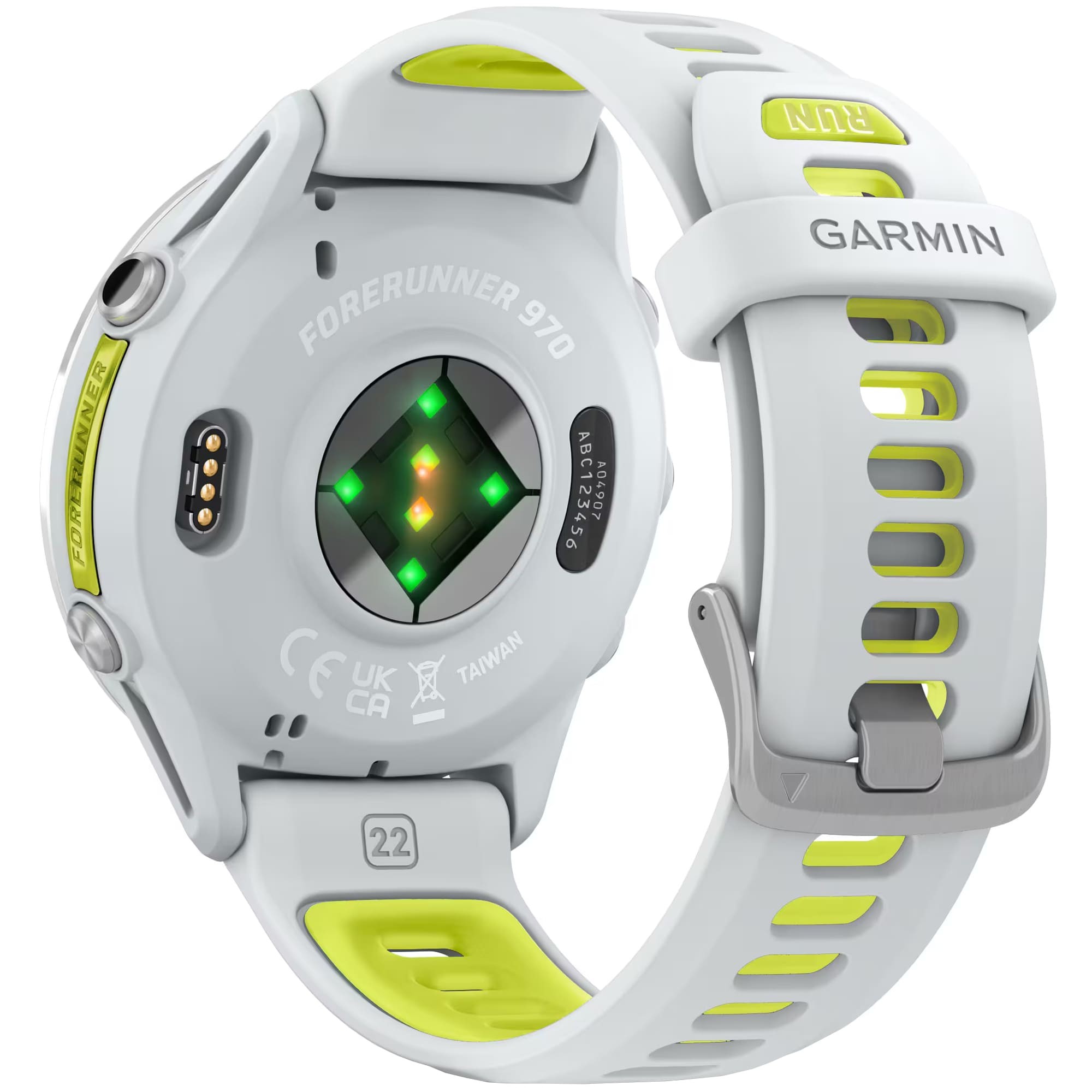 Умные часы Garmin Forerunner 970 47 мм, Белый, титановый безель, с бело-желтым ремешком детальное изображение - 6