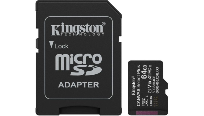 Карта памяти Micro SD Kingston Canvas Select Plus (SDCS3/256GB) + SD адаптер, 256 Гб №1