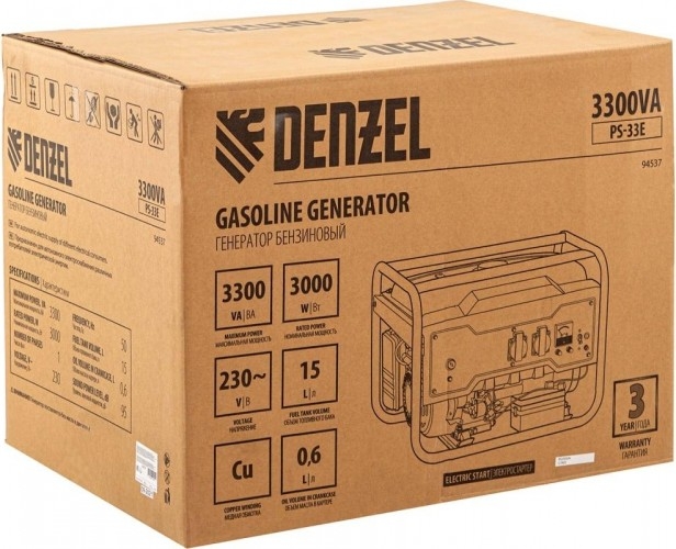 Генератор бензиновый Denzel PS-33E 94537, 3 кВт, Желтый детальное изображение - 15