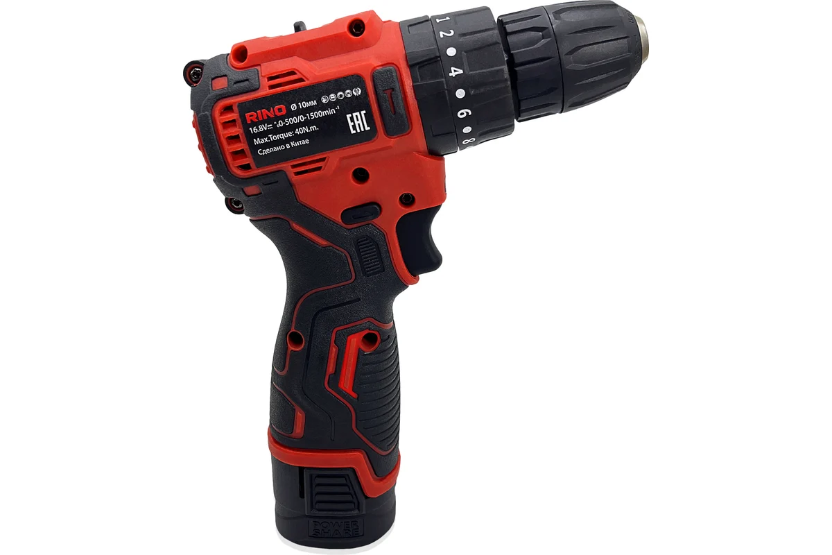 Аккумуляторная дрель-шуруповерт RINO DRL4-1, 18 В, 270 Нм, 1,5 А·ч  детальное изображение - 2