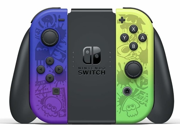 Игровая приставка Nintendo Switch OLED 64 ГБ, без игр, Splatoon 3 Edition, Фиолетовый №3