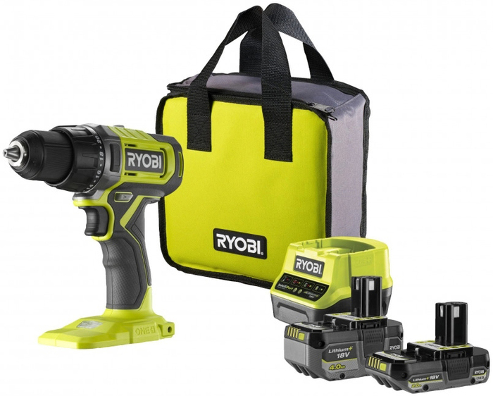 Аккумуляторная дрель-шуруповерт Ryobi RDD18-2C42S 5133005521, 18 В, 52 Нм, 2/4 А·ч  №1