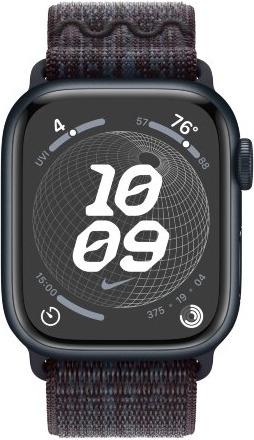 Умные часы Apple Watch Series 9 Midnight Aluminum Case GPS + Cellular with Nike Sport Band Black/Blue, 41 mm, Черный/Синий детальное изображение - 2