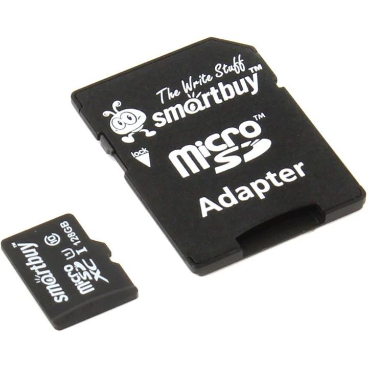Карта памяти SmartBuy MicroSD + SD адаптер (SB128GBSDCL10-01), 128 Гб детальное изображение - 1