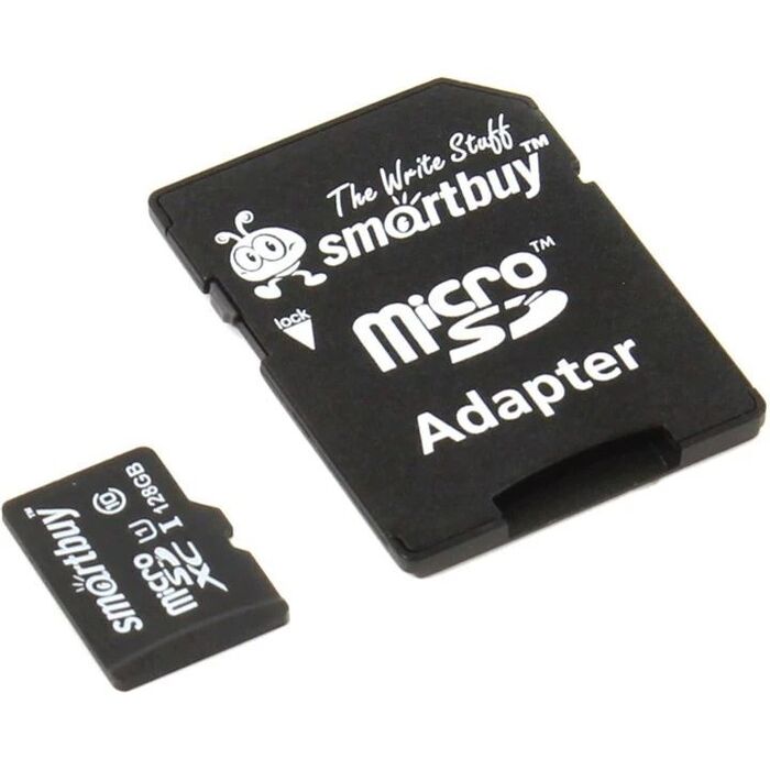 Карта памяти SmartBuy MicroSD + SD адаптер (SB128GBSDCL10-01), 128 Гб №1