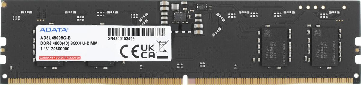 Оперативная память ADATA OEM DDR5 4800MHz, AD5U48008G-B, 8 Гб детальное изображение - 1