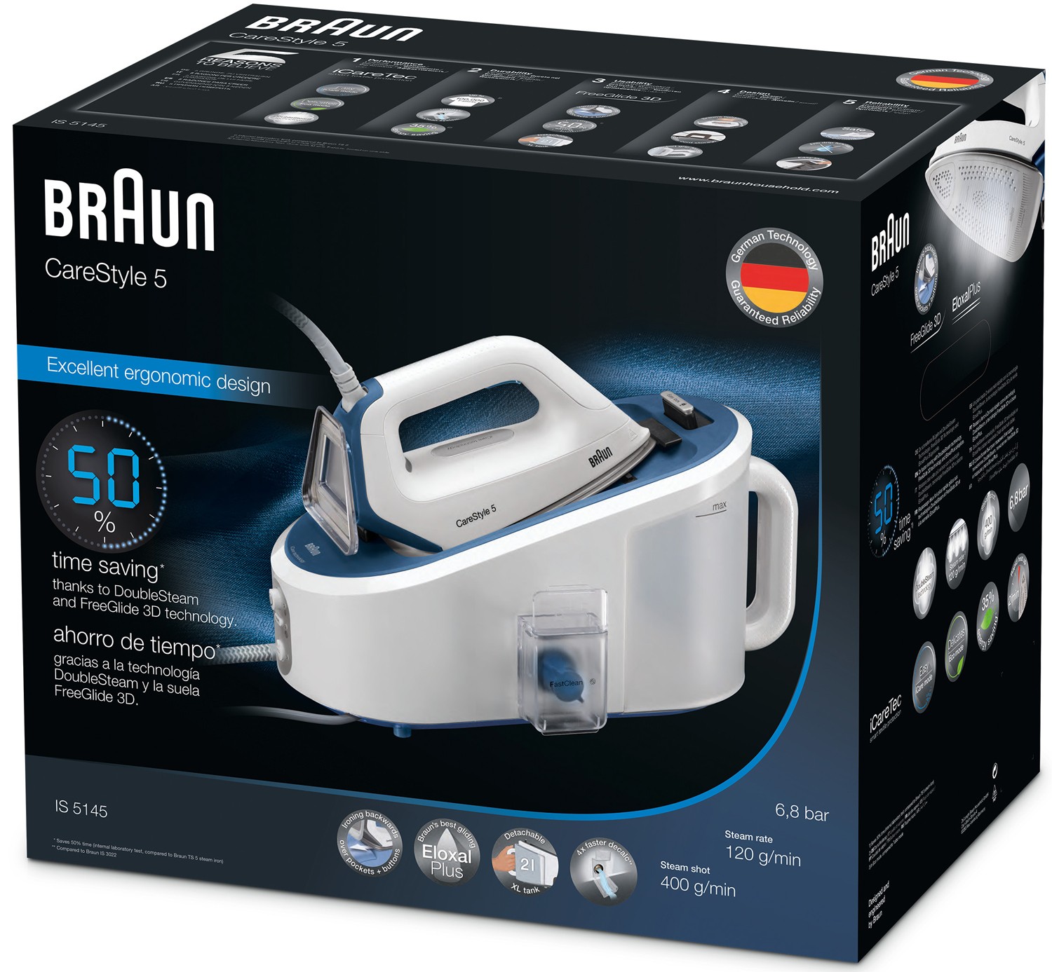 Утюг с парогенератором Braun CareStyle 5 IS 5145, Белый детальное изображение - 4