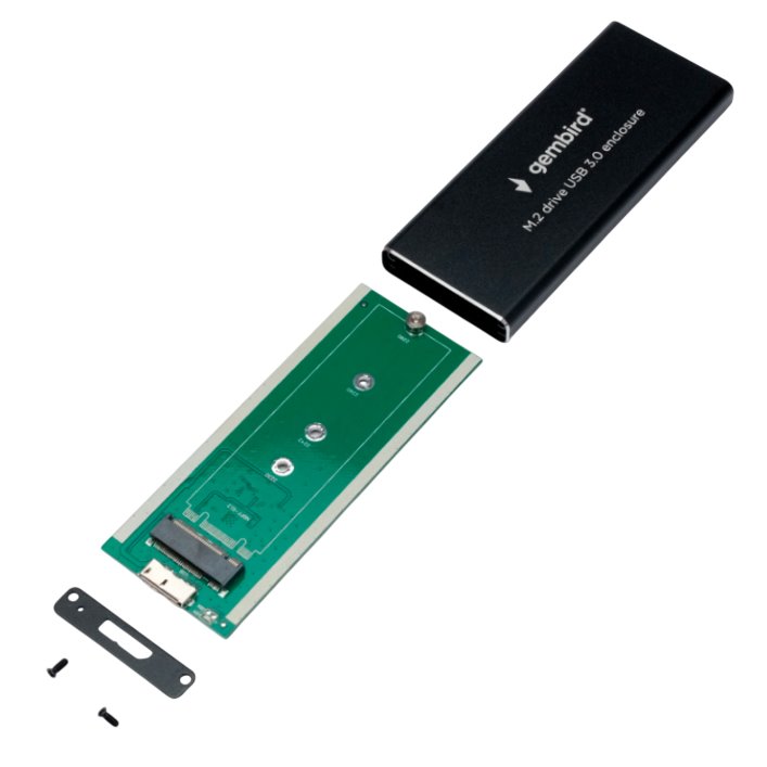 Внешний корпус для SSD M.2 Gembird EEM2-SATA-1, Чёрный детальное изображение - 3