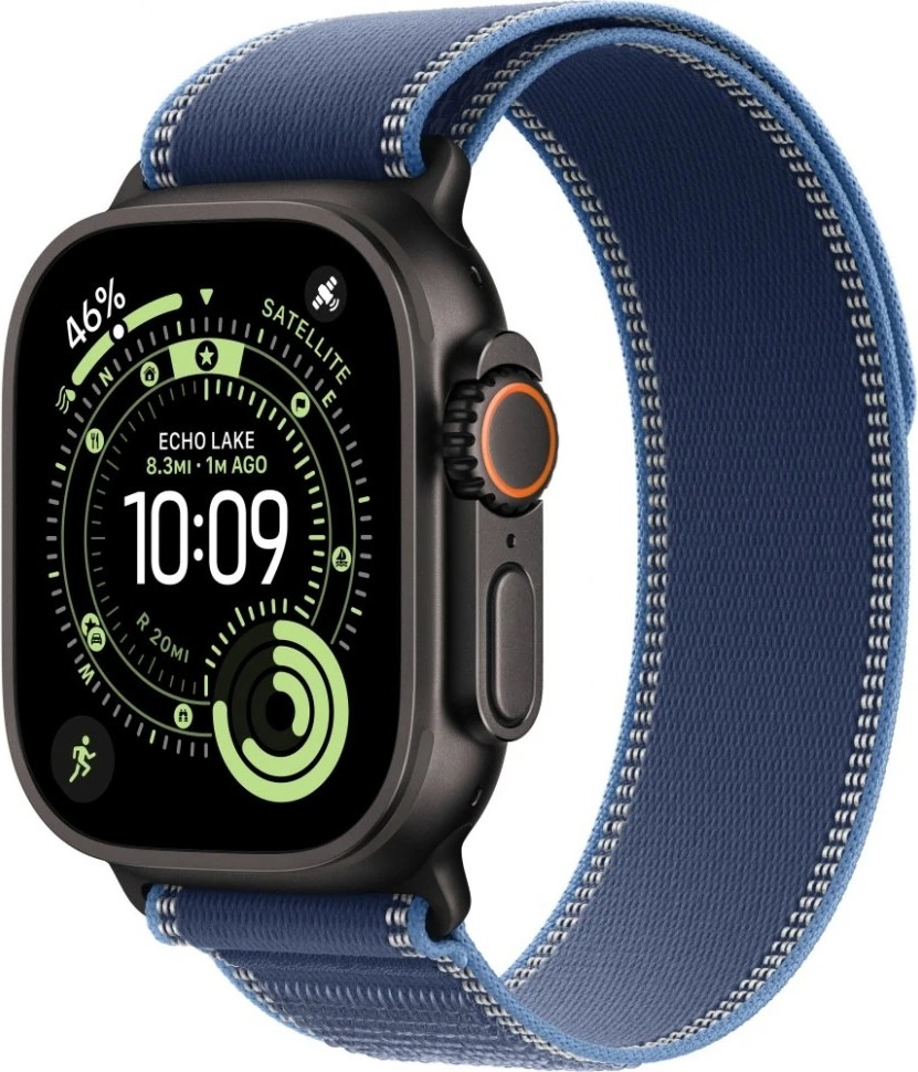 Умные часы Apple Watch Ultra 3 49 мм, Black Titanium Case with Blue/Bright Blue Trail Loop, Синий/Светло-голубой детальное изображение - 1