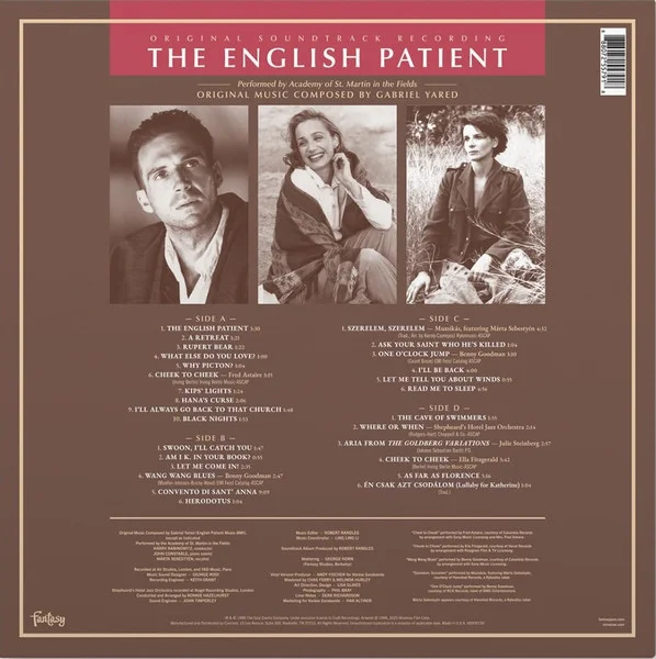 Виниловая пластинка OST – The English Patient Original Soundtrack Recording – Orange 2LP детальное изображение - 2