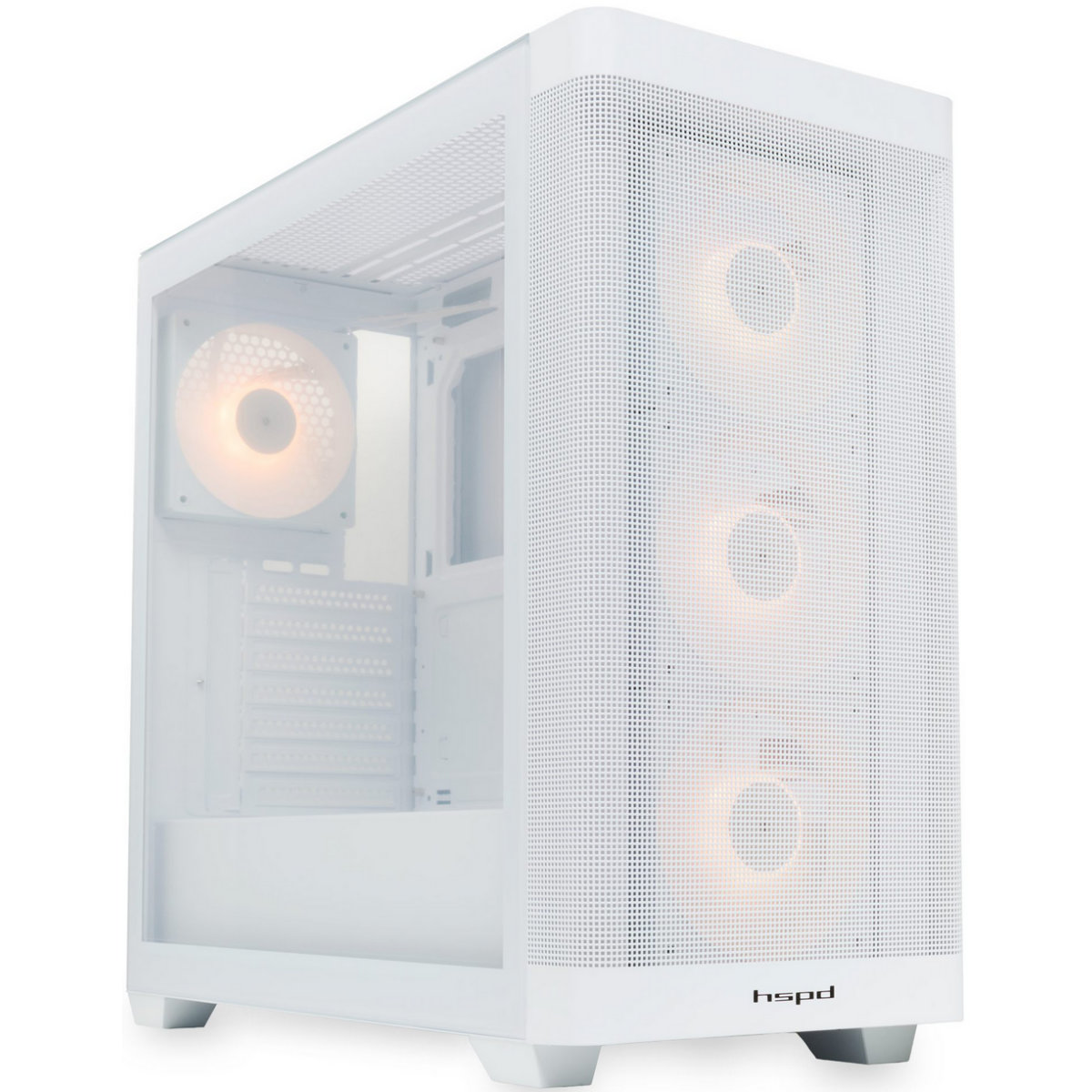 Корпус HSPD M740-TGWH-ARGB, Белый детальное изображение - 1