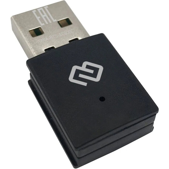 Wi-Fi адаптер Digma DWA-BT5-AC600C, Wi-Fi 5 + Bluetooth 5.0, Черный №1