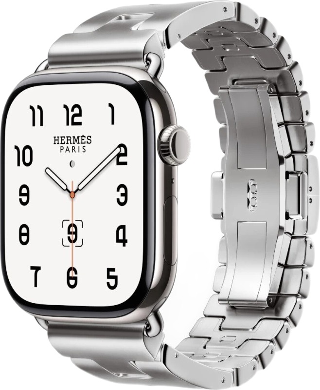 Смарт-часы Apple Watch Hermes Series 10 42 мм, Silver Titanium Case with Satine Grand H, Серебристый детальное изображение - 1