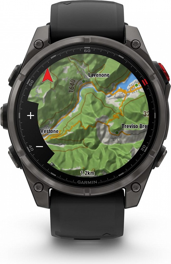Смарт-часы Garmin Fenix 8 Pro AMOLED DLC, 51 мм, угольно-серый, черный силиконовый ремешок детальное изображение - 6