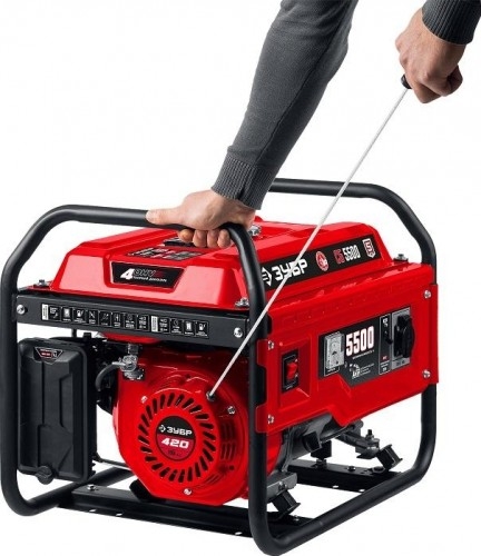 Генератор бензиновый ЗУБР СБ-5500, 5 кВт, Красный детальное изображение - 3