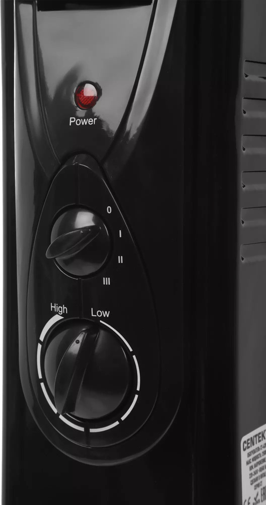 Масляный радиатор Centek CT-6202, Черный №6