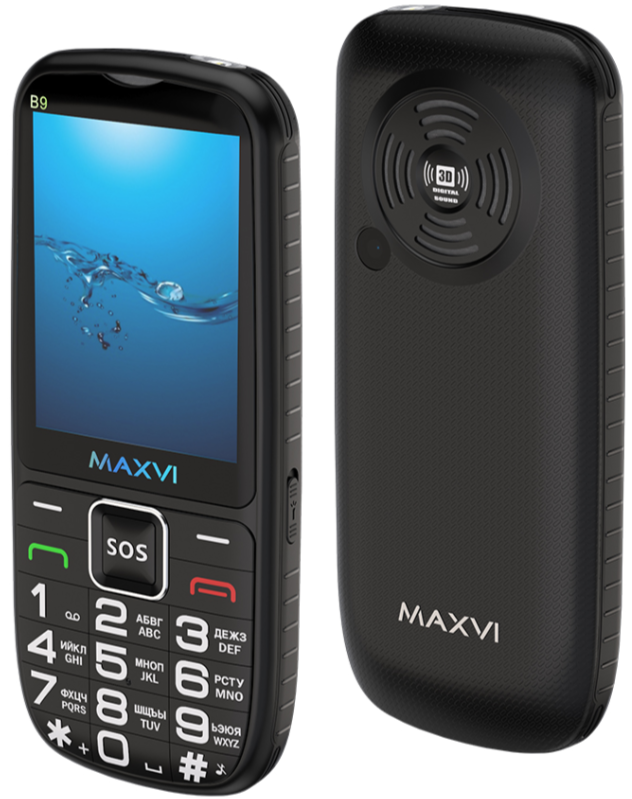 Мобильный телефон MAXVI B9, 32 Мб, Черный, Dual mini-SIM детальное изображение - 4