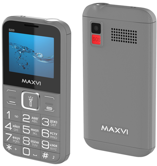 Мобильный телефон MAXVI B200, 32 Мб, Серый, Dual micro-SIM детальное изображение - 1