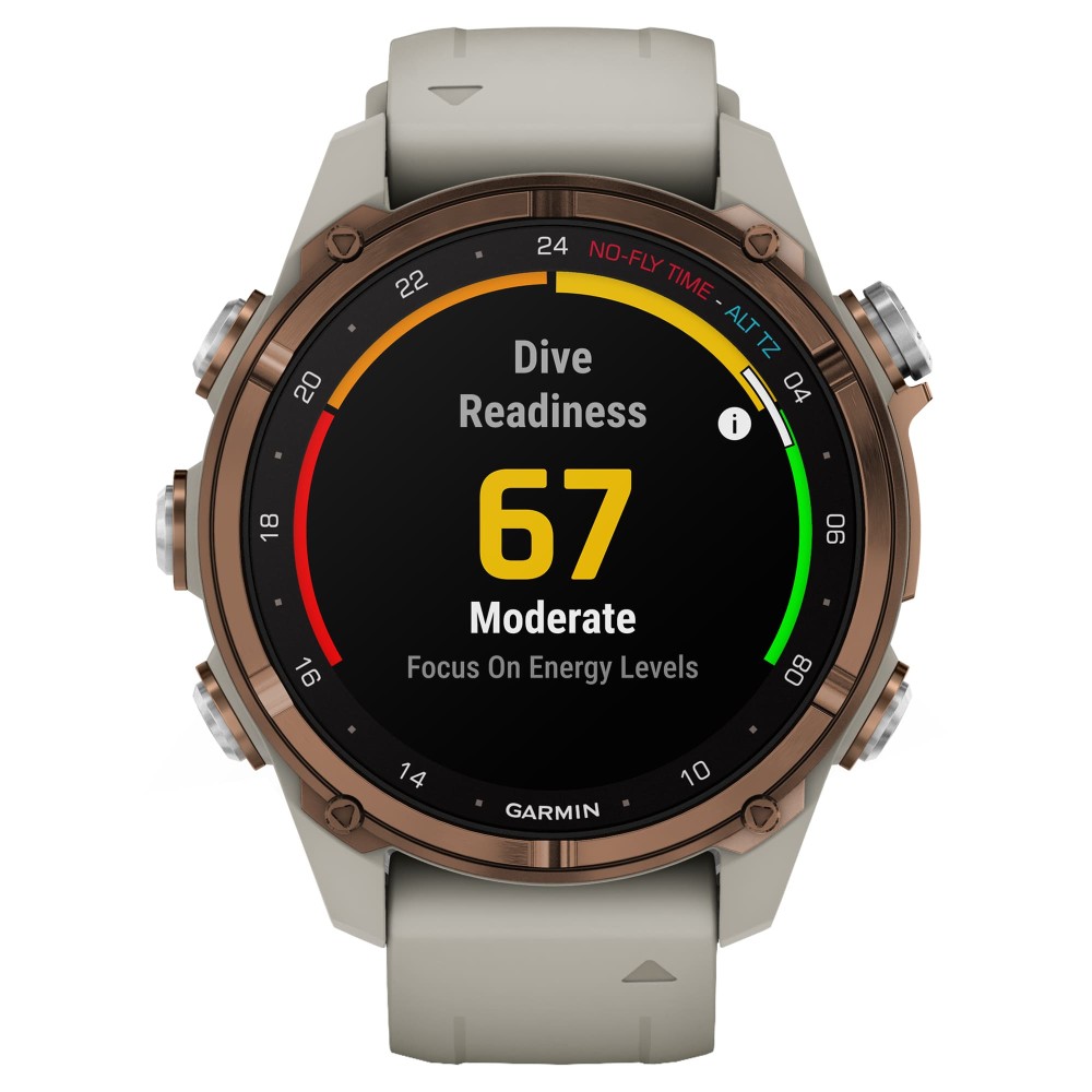 Смарт-часы Garmin Descent Mk3i, 43 мм, Bronze PVD Titanium / French Gray Silicone Band, Бронза детальное изображение - 4