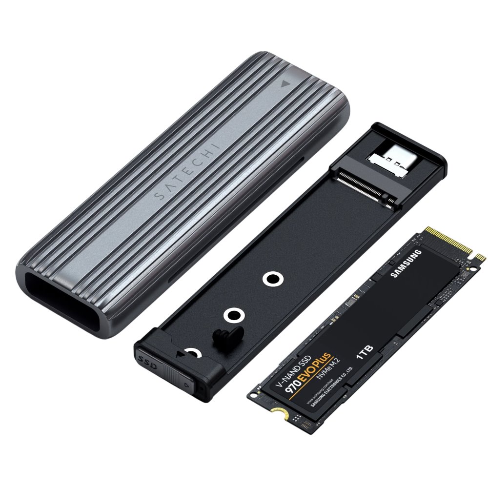 Внешний корпус для SSD M.2 Satechi USB-C NVMe and SATA SSD Enclosure ST-UCNSEM, Серебряный детальное изображение - 6