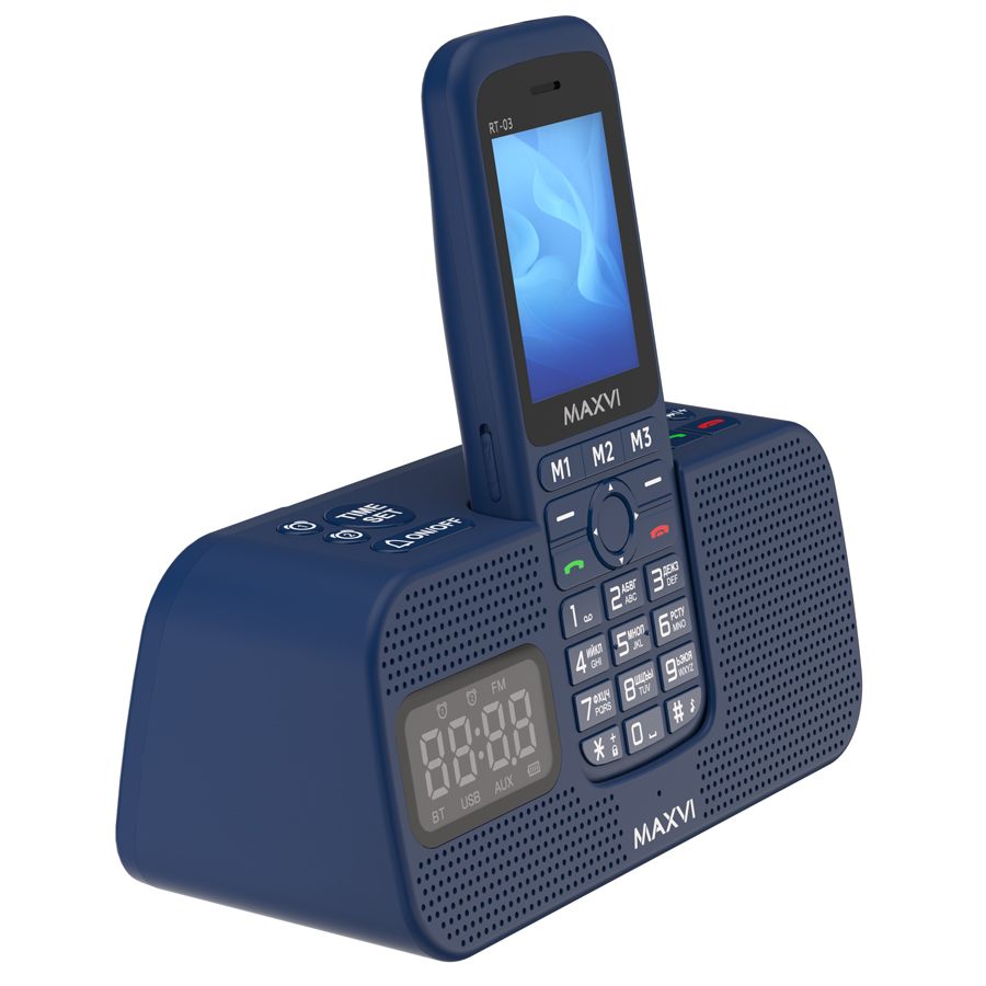 Мобильный телефон MAXVI RT-03 с док-станцией, 32 Мб, Синий, Dual mini-SIM детальное изображение - 7